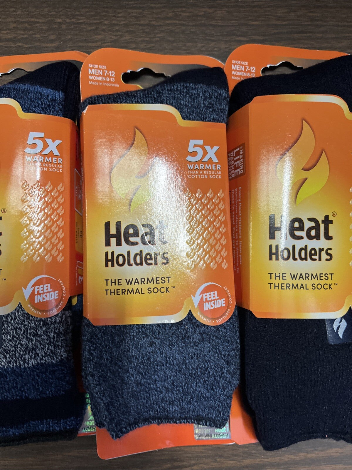 Heat Holders Thermal Socks, Men’s Size 7-12, Women’s Size 8-13, Navy 3pk NEW