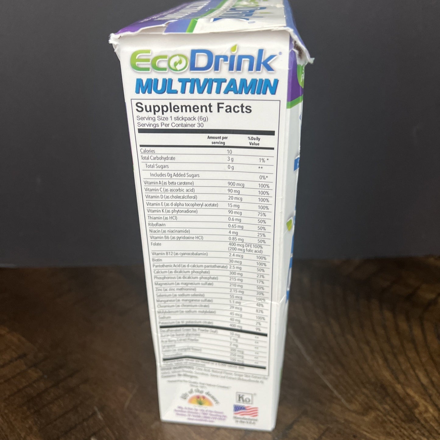 (30 PACKS) EcoDrink Grape Complete Multivitamin Electrolytes Powder Drink 6/25