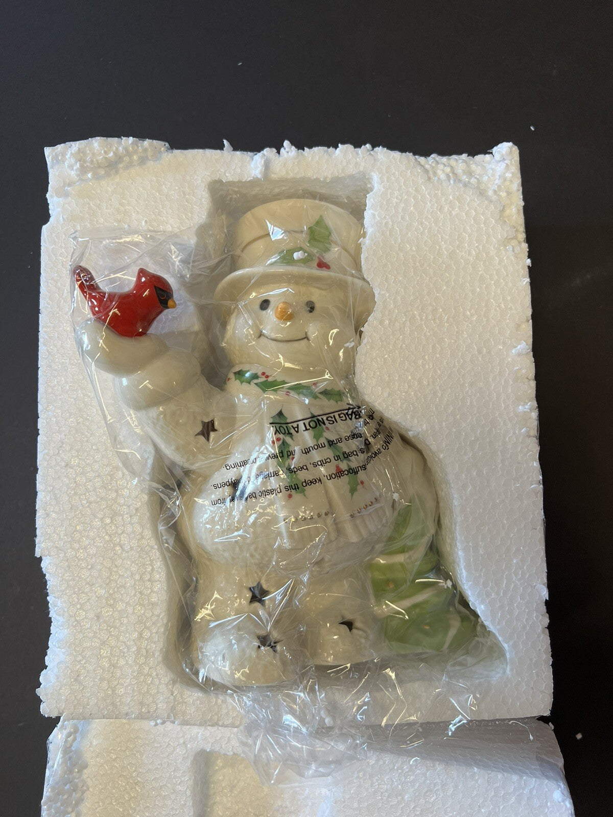 Happy Holly Days Snowman & Cardinal Lit Figurine 8" Item #894404 NEW