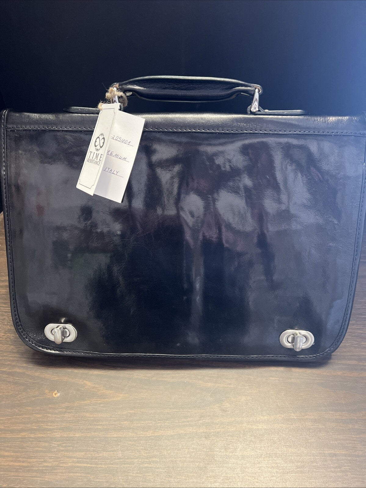 Made In Italy Time Resistance Leather Messenger Bag Laptop Briefcase