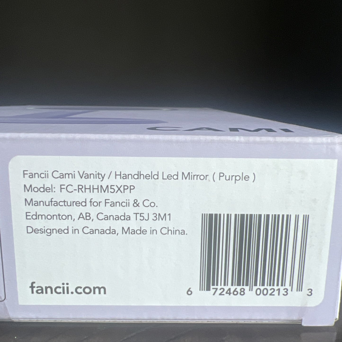 Fancii Cami Vanity / Handheld LED Mirror (New Sealed) Purple