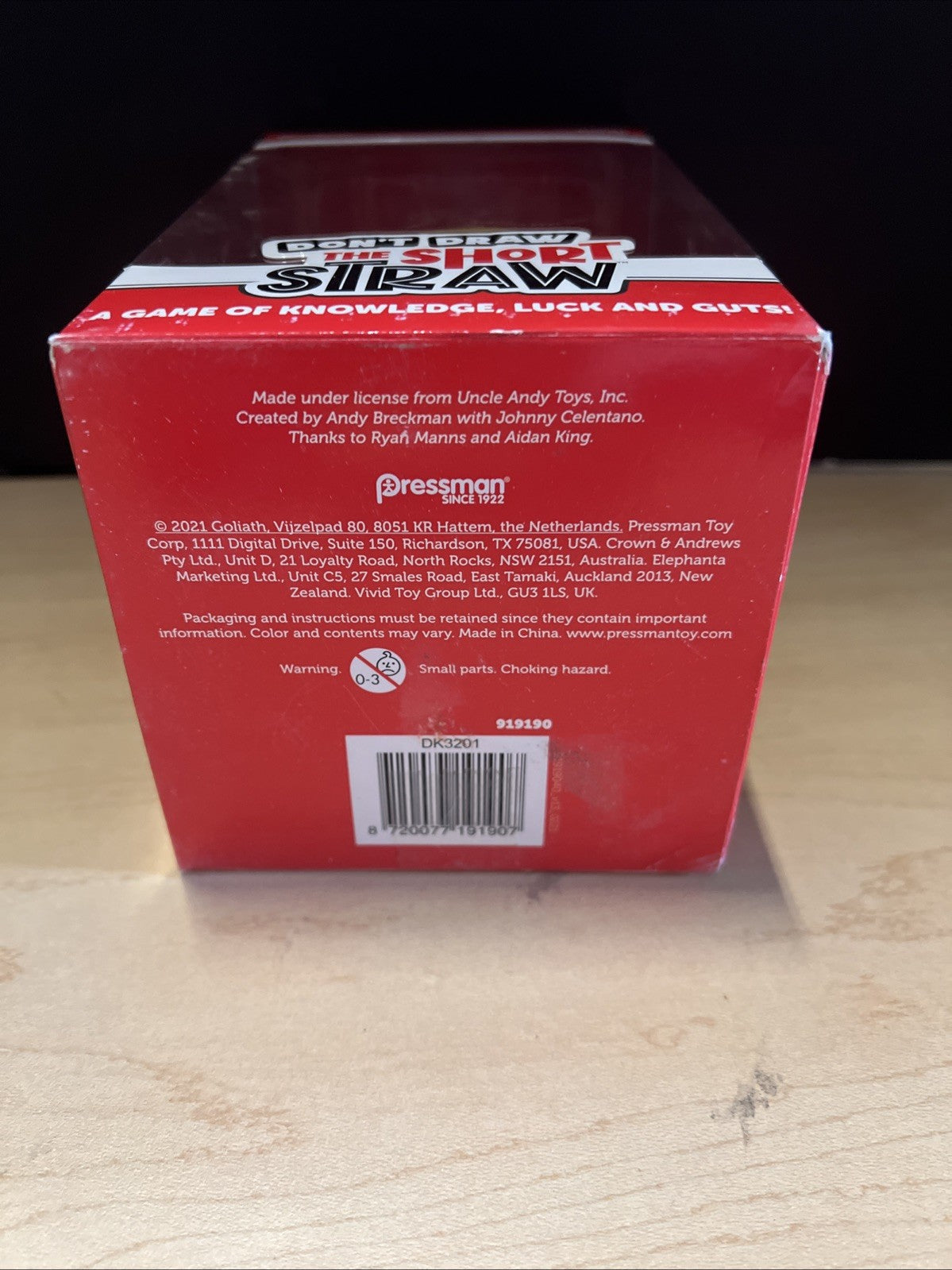Pressman Toy "Don't Draw the Short Straw" Ages 12+ for 3-9 Players Unopened Box