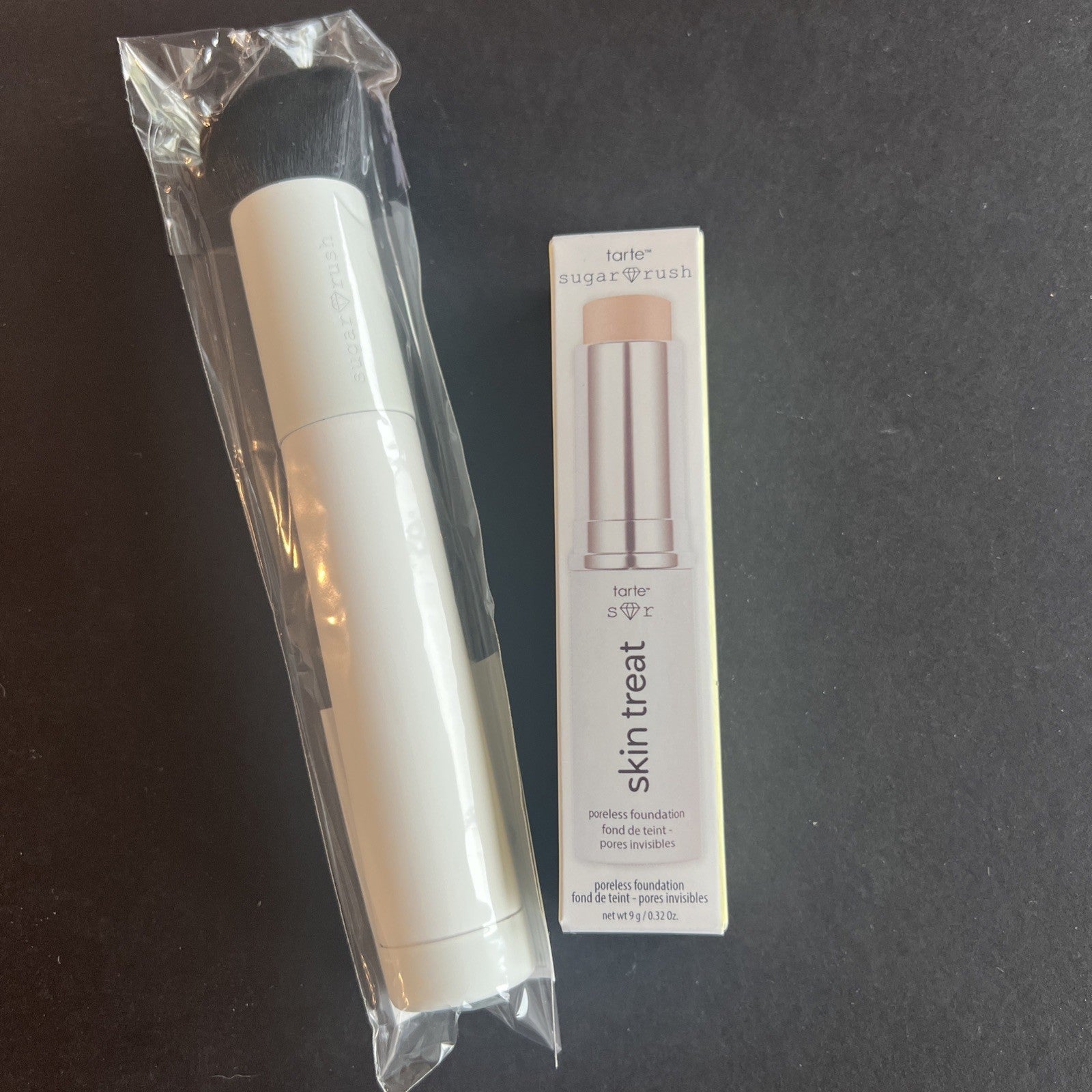 tarte Sugar Rush Skin Treat Poreless Foundation FAIR or DEEP 0.32oz NIB W/Brush