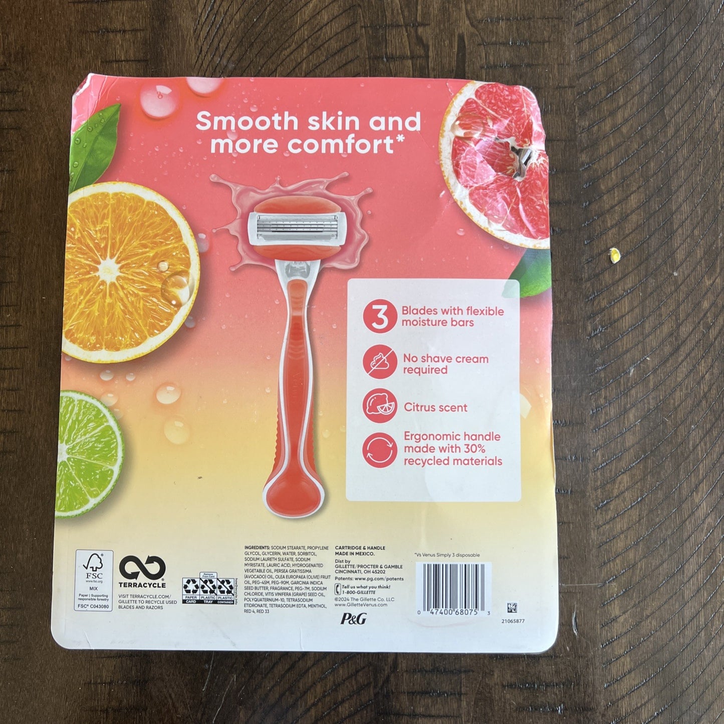 Gillette Venus ComfortGlide Sunny Citrus 3 Blades+Gel 1 Razor+12 Cartridges Dent