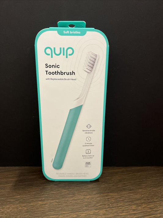 Quip Sonic Toothbrush With Replaceable Head Green, Soft Bristles