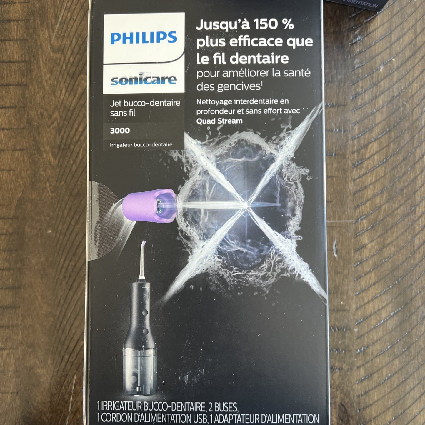 2pk Philips Sonicare Cordless Power Flosser 3000, White/Black HX3826/21 & 23 New