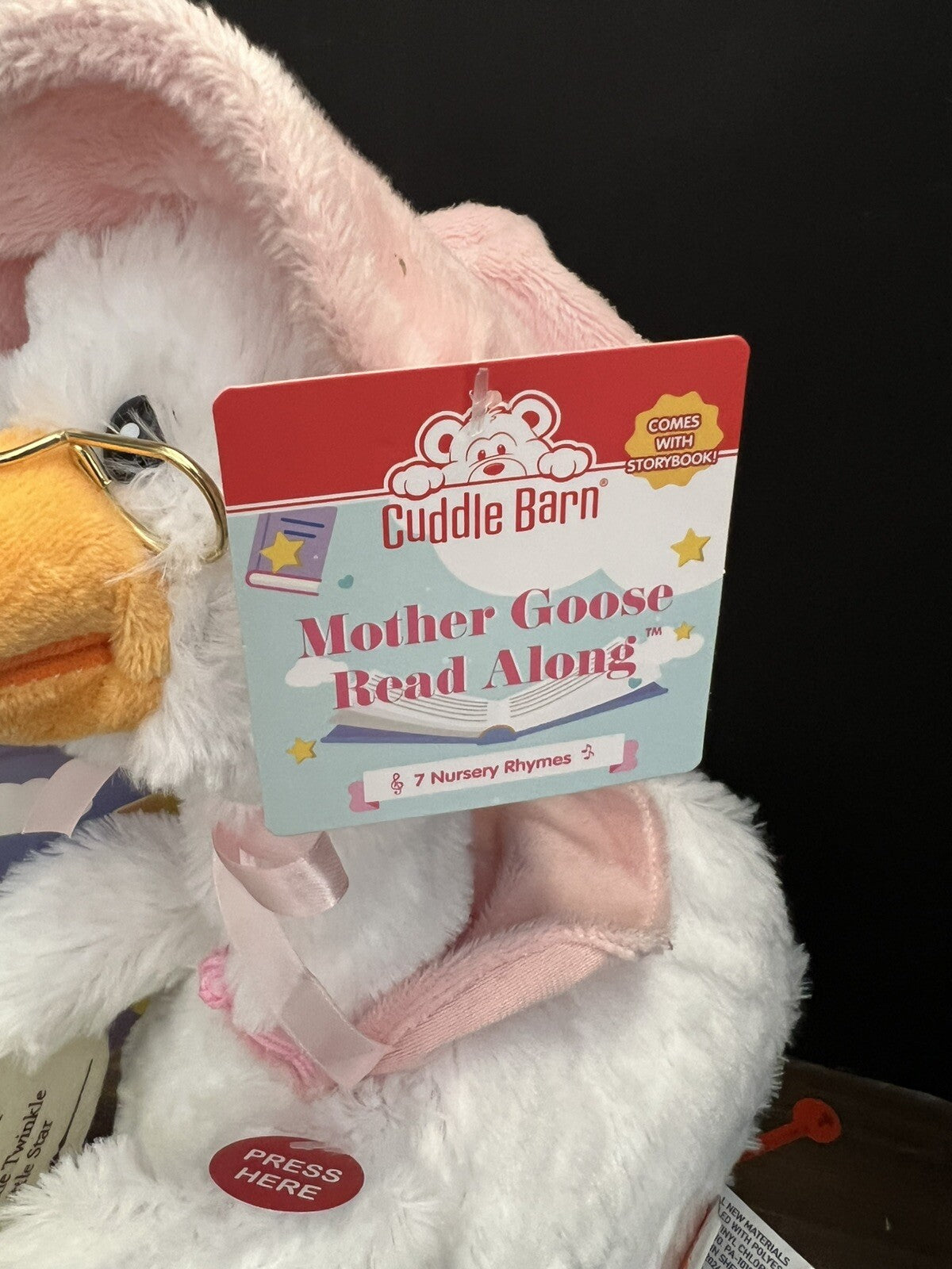 Cuddle Barn Mother Goose Animated Stuffed Animal Reads Nursery Rhymes, 14”+story