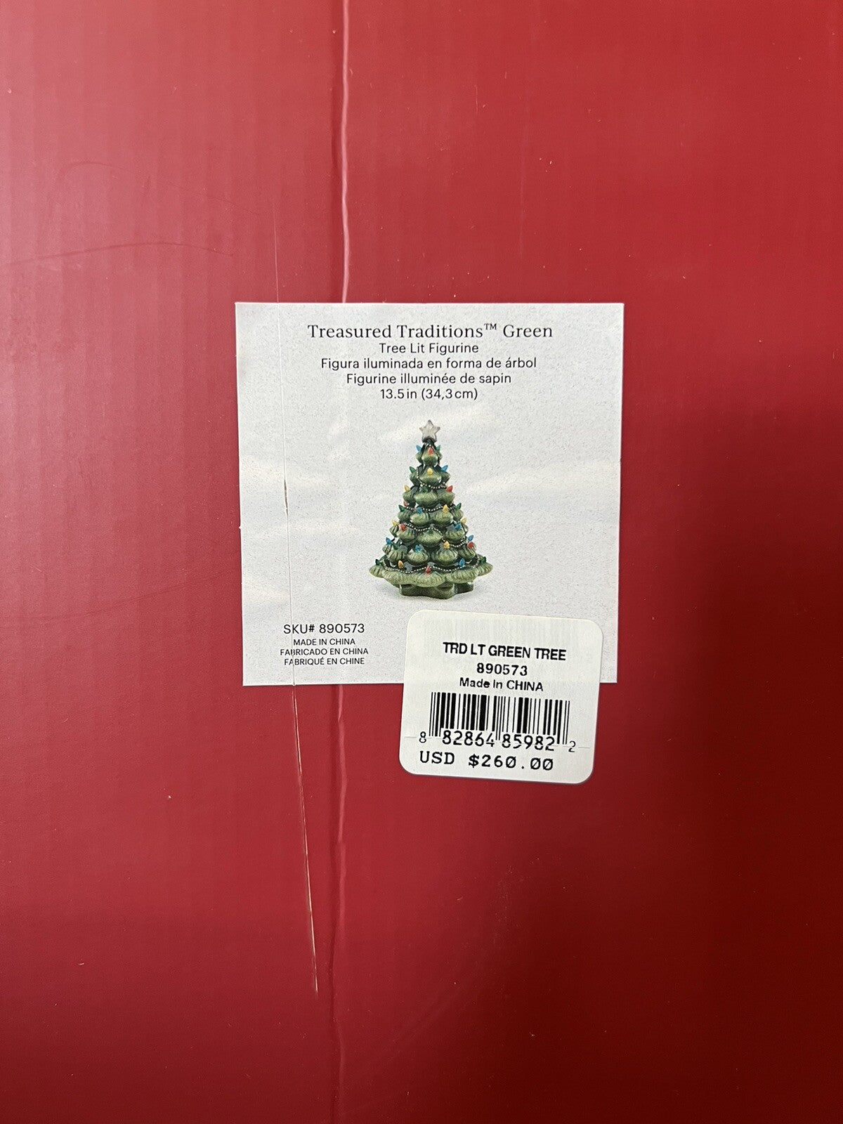 LENOX Treasured Traditions Green Porcelain Lit Tree NIB