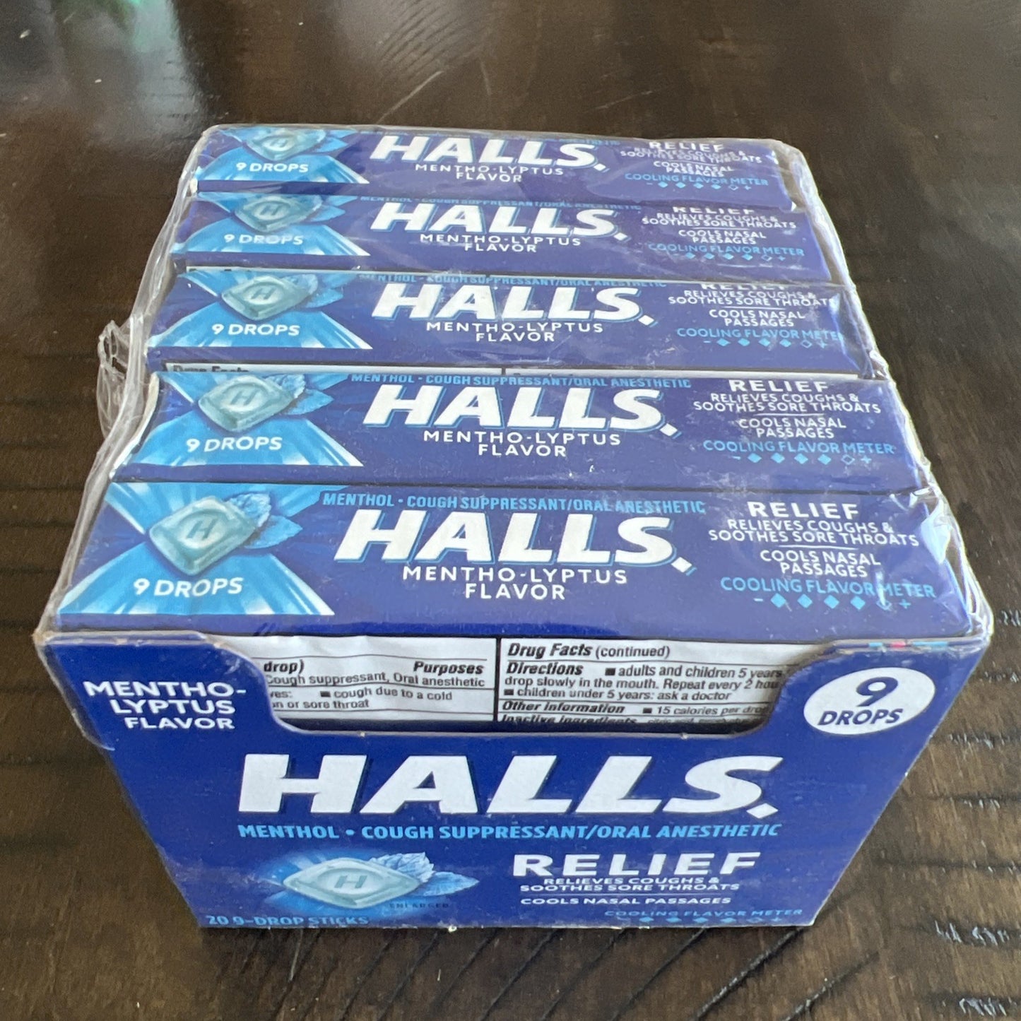 HALLS Relief Mentho-Lyptus Cough Drops 20 Packs of 9 Drops 180 Total Drops