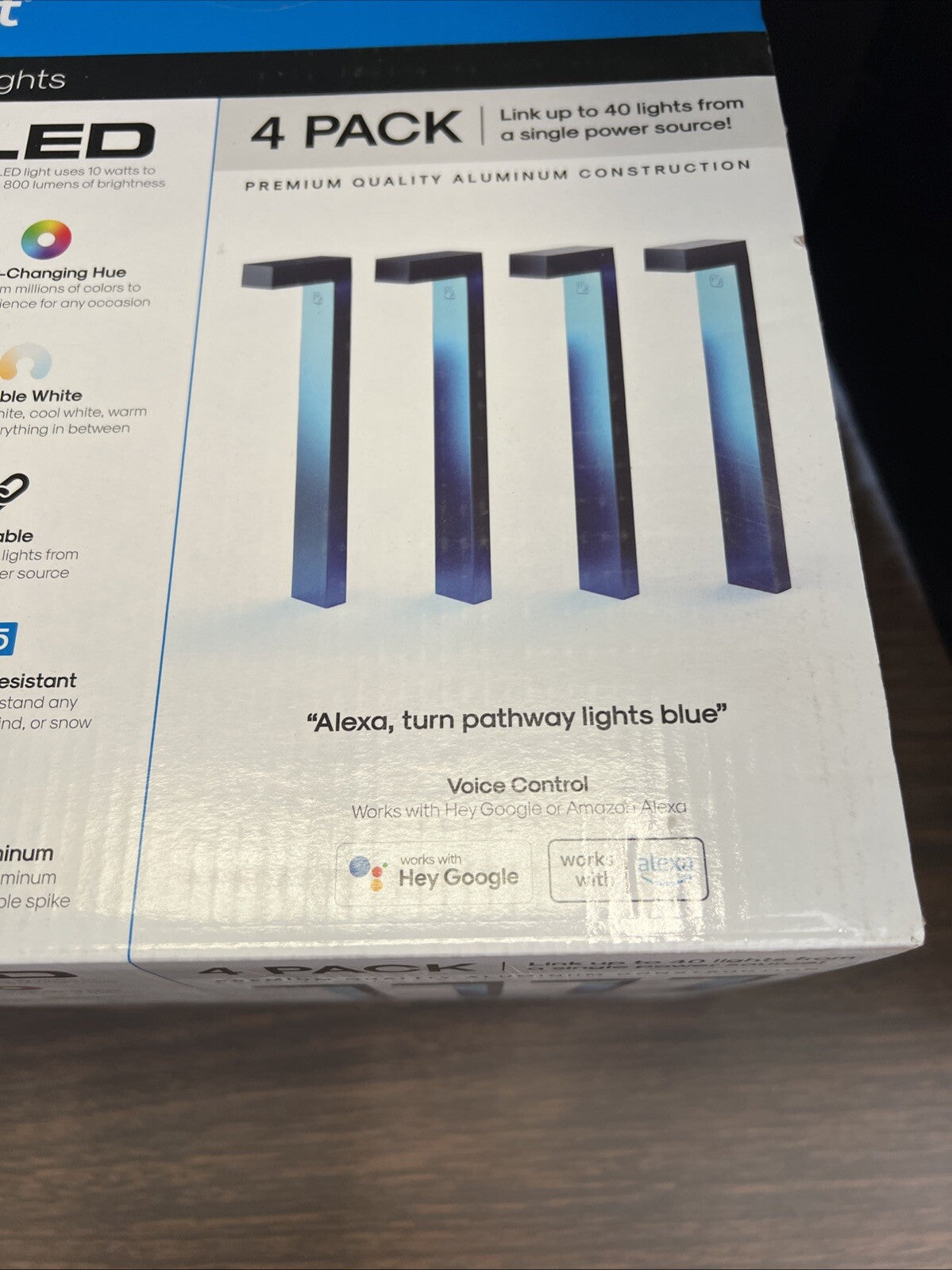 Atomi Smart Color Changing LED Pathway Lights, 4-pack Starter Kit Outdoor NEW