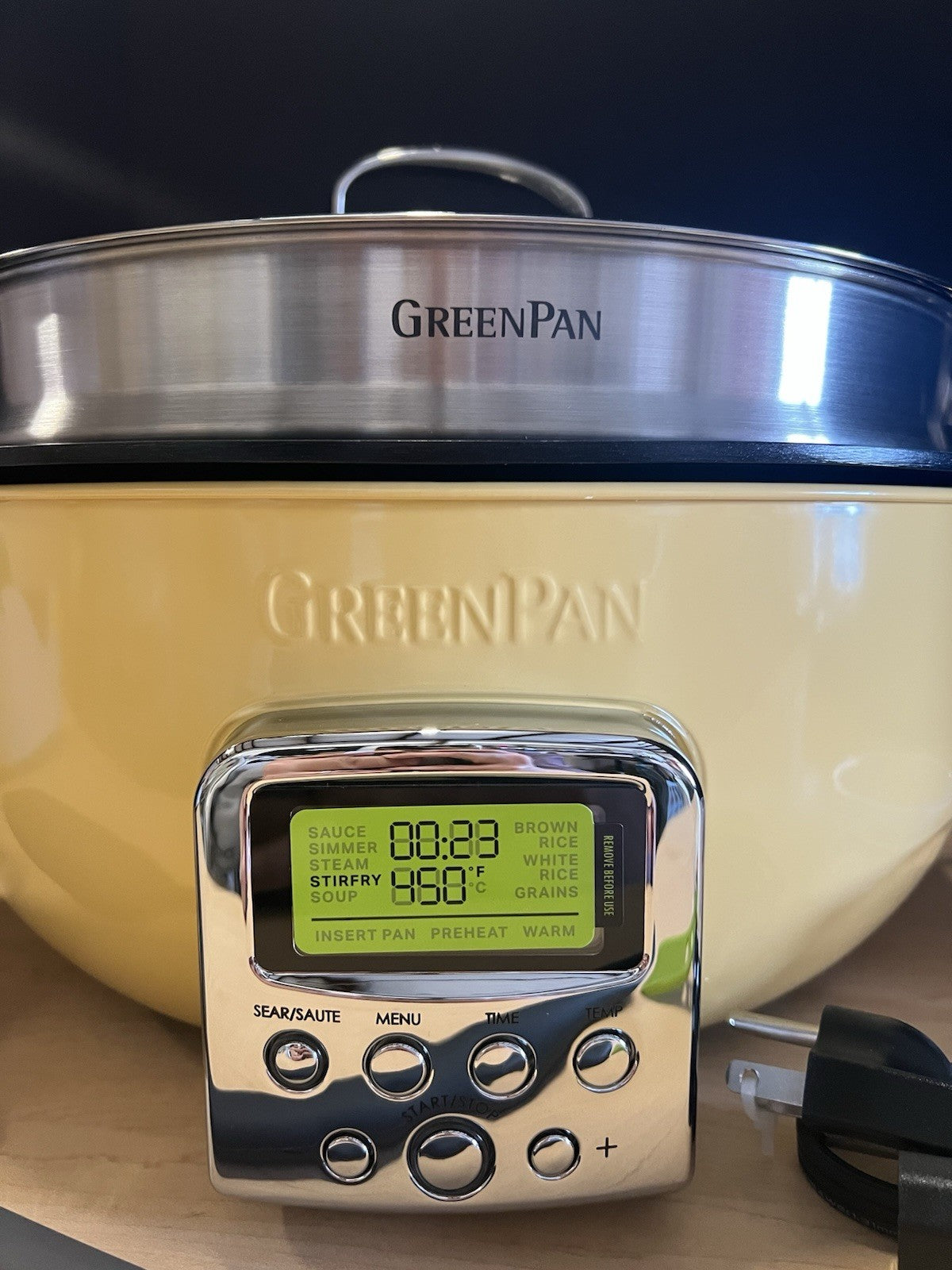GreenPan Elite Essential Smart Electric 6 QT Skillet STEAMER & TOOL NEW-BUTTER