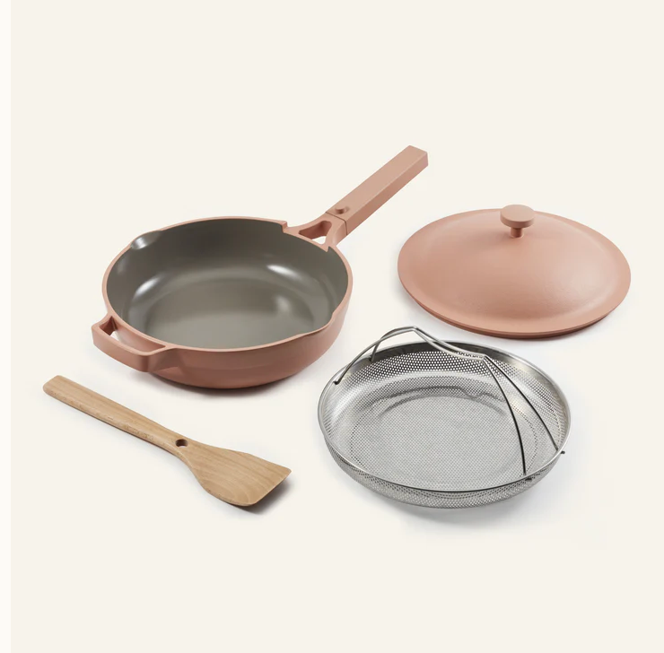 Our Place Always Pan 2.0 10.5” SPICE ROSE Nonstick Pan w Lid, Spatula, Basket