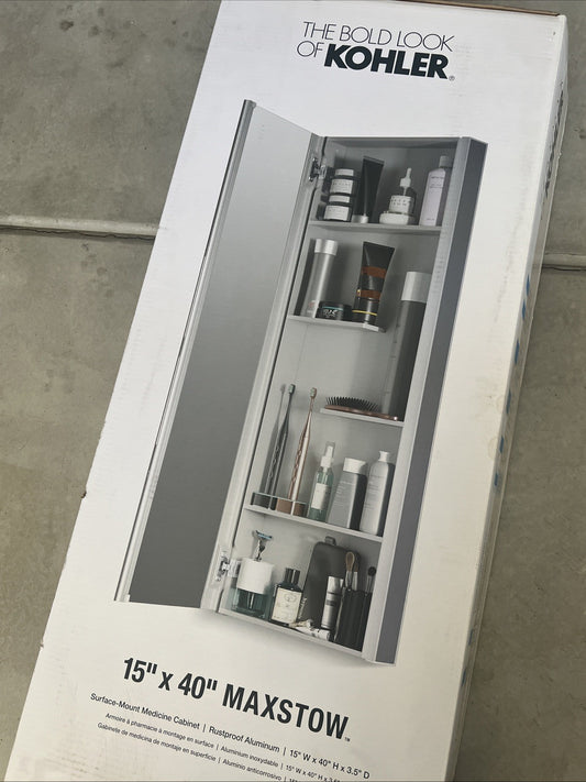 Kohler 15” x 40” Surface Mount Medicine Cabinet Maxstow K-81155-LA1 Rustproof