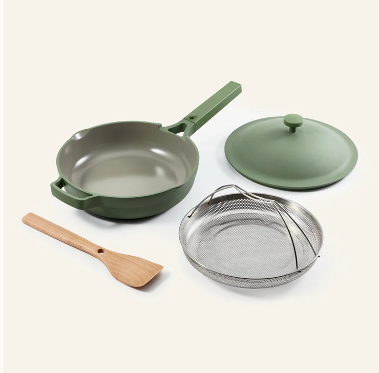 Our Place Always Pan 2.0 10.5” SAGE Nonstick Pan w Lid, Spatula, Basket