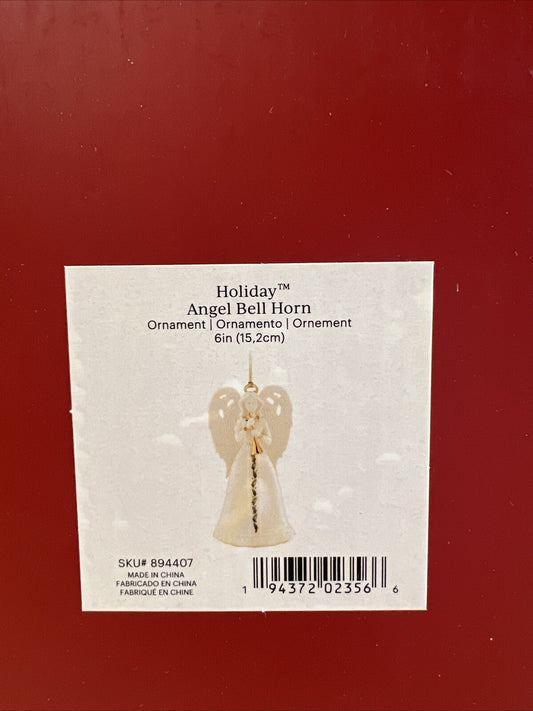 Lenox Collectible Holiday Christmas Angel Bell Horn 6” Figurine Ornament NEW