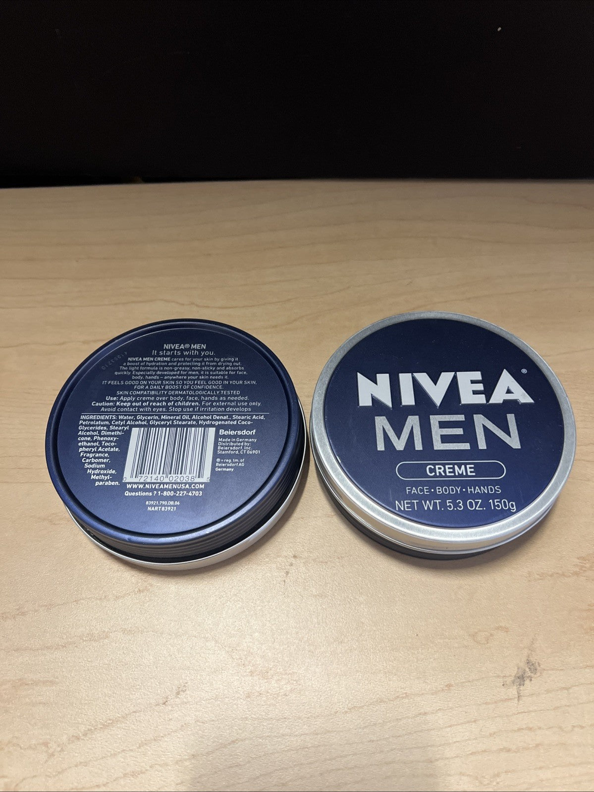 2X NIVEA Men Creme For Face/Body/Hands - 5.3 Oz