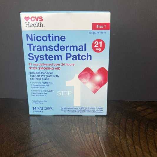 Nicotine Transdermal System Patch Step 1 21 mg 14 Patches 2 Week Kit Exp 10/26