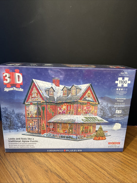 Christmas House 1100 Piece 3D Jigsaw Puzzle Eurographics New