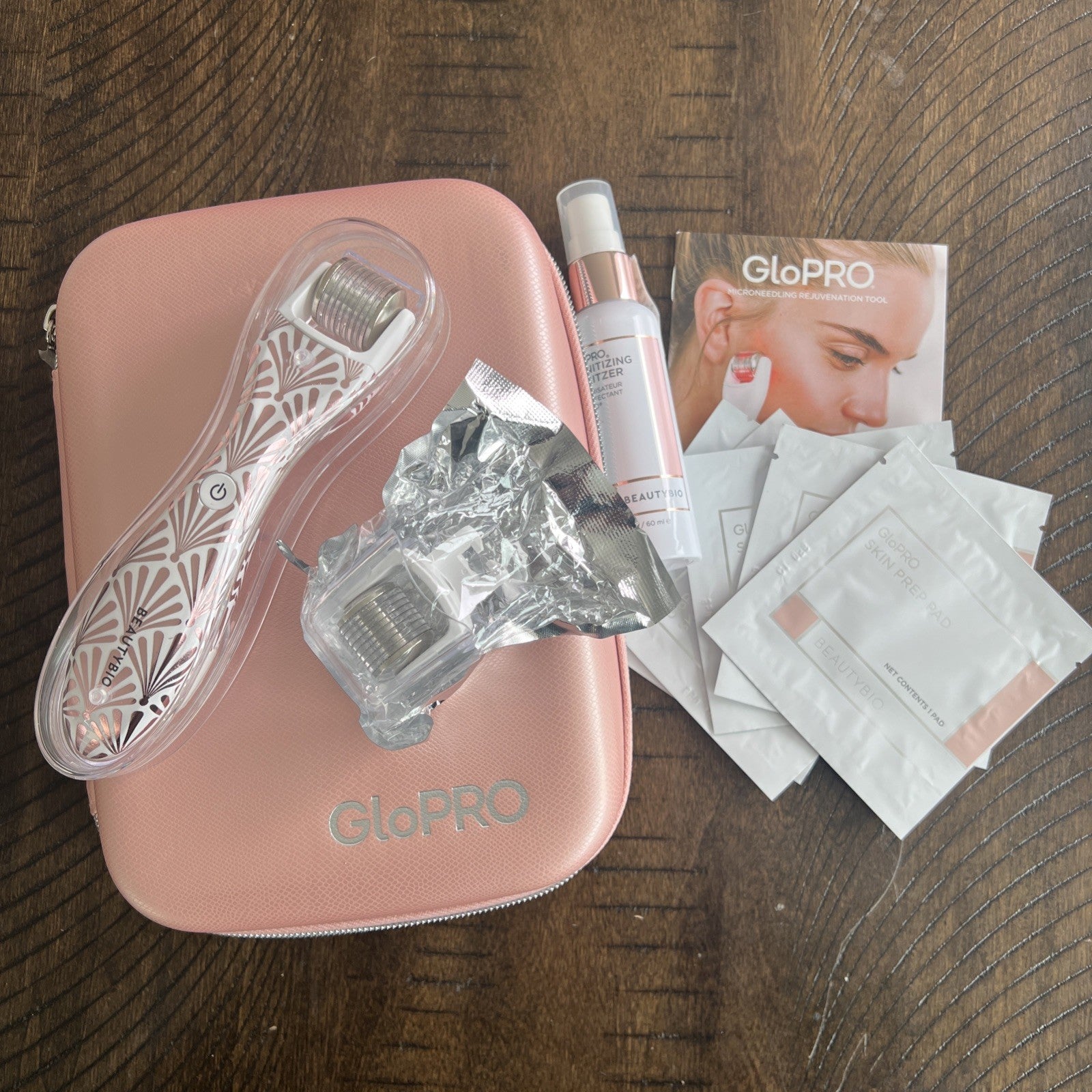GloPro Facial Microneedling Tool Set with Storage Case and 2 Attachments