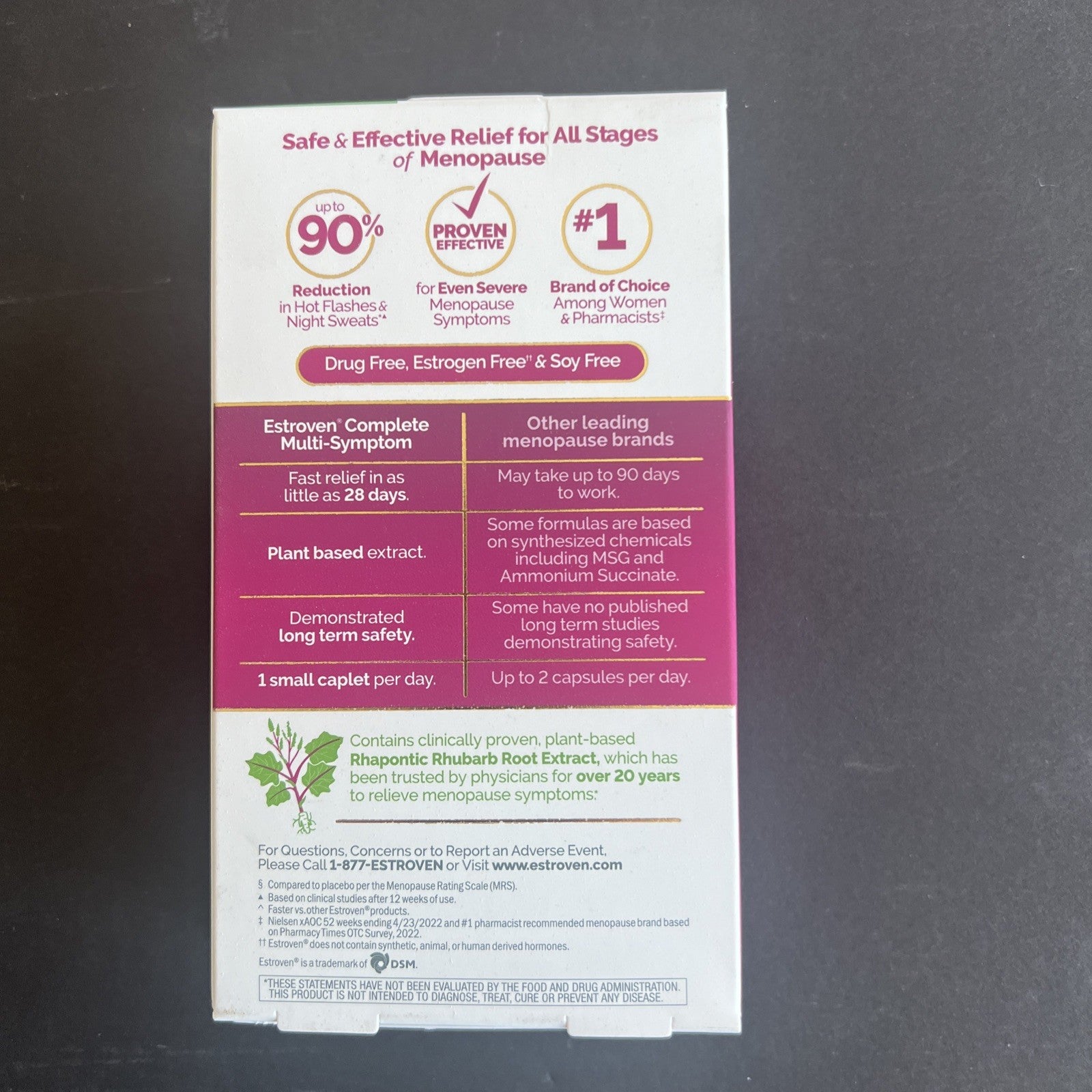 Estroven Complete Menopause Relief 28 Vegetarian Caplets Exp 4/26