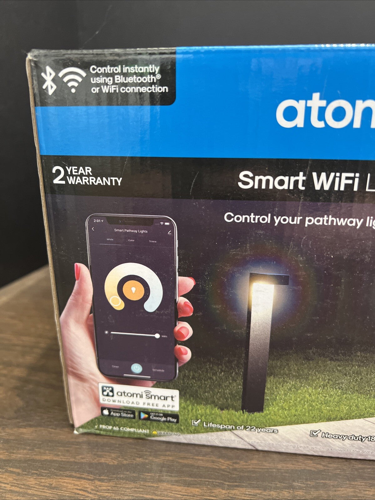 Atomi Smart Color Changing LED Pathway Lights, 4-pack Starter Kit Outdoor NEW