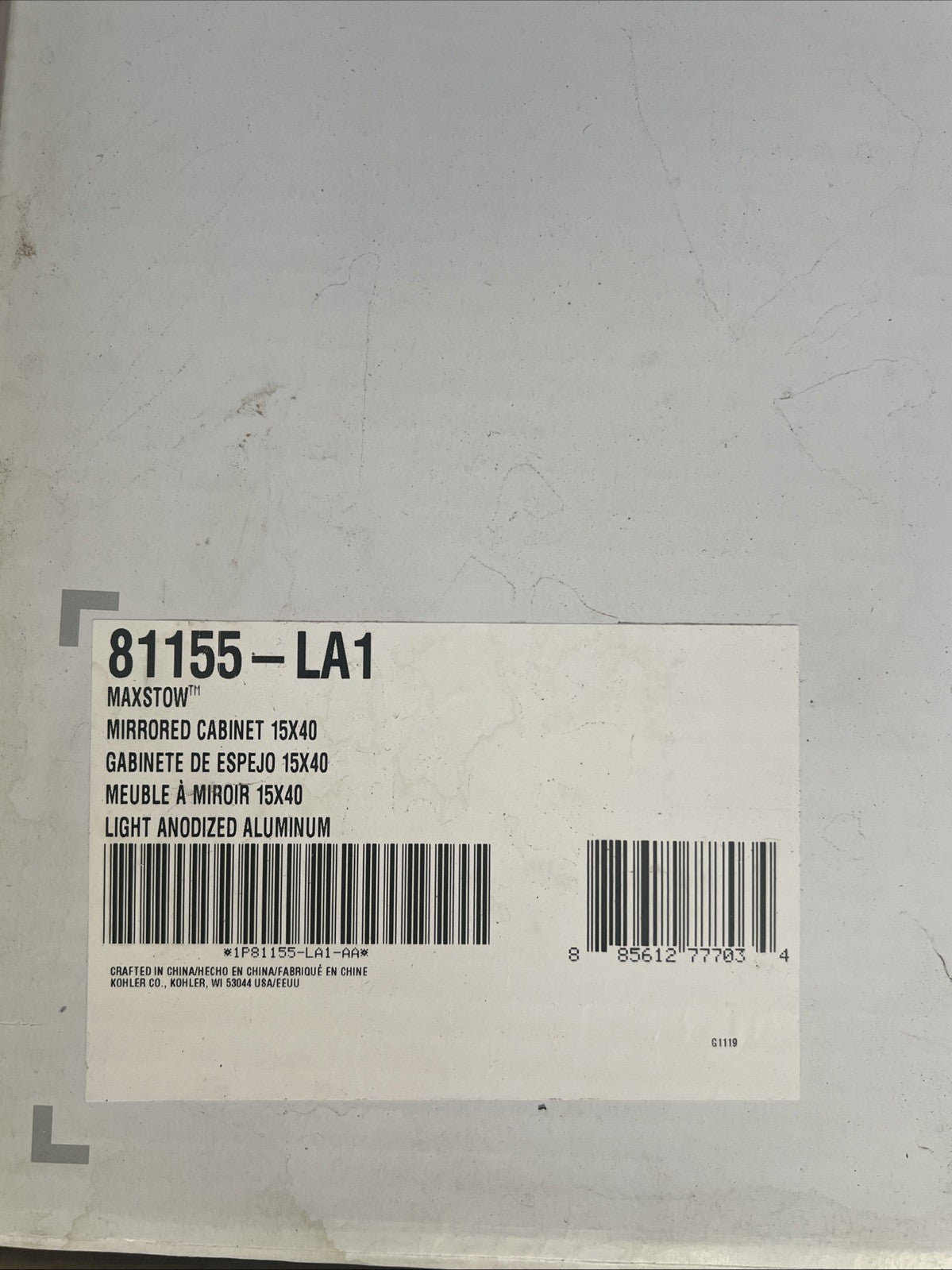 Kohler 15” x 40” Surface Mount Medicine Cabinet Maxstow K-81155-LA1 Rustproof