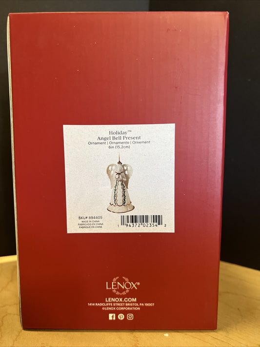 Lenox Collectible Holiday Christmas Angel Bell Present 6” Figurine Ornament NEW