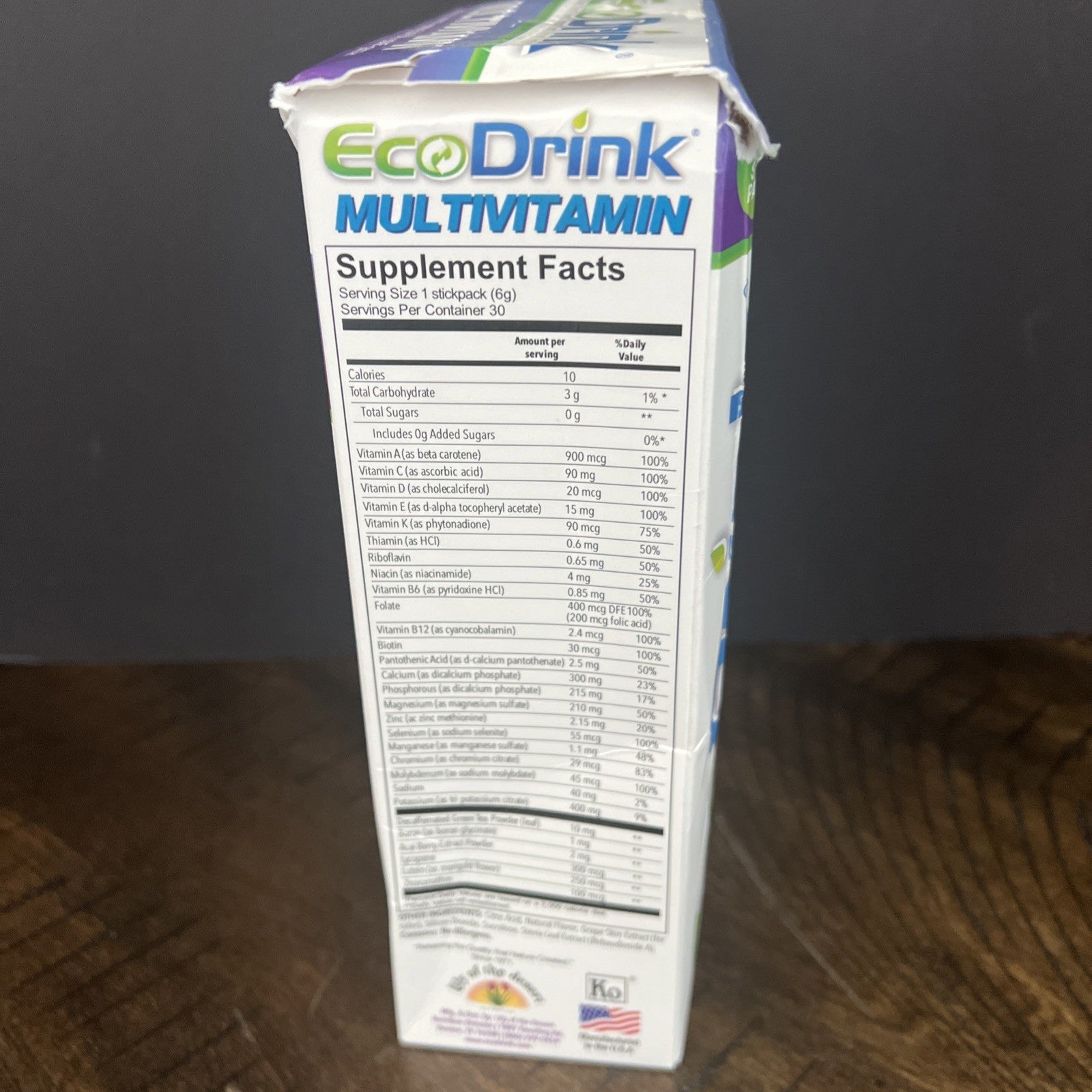 (30 PACKS) EcoDrink Grape Complete Multivitamin Electrolytes Powder Drink 6/25