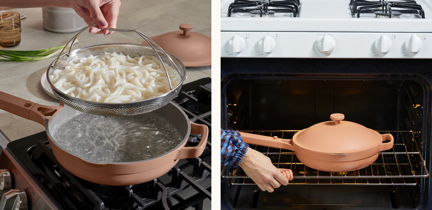 Our Place Always Pan 2.0 10.5” SPICE ROSE Nonstick Pan w Lid, Spatula, Basket
