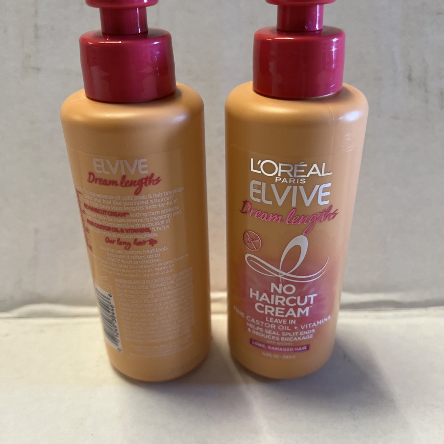 Loreal Elvive Dream Lengths No Haircut Cream Leave in Conditioner 6.8oz Lot of 2