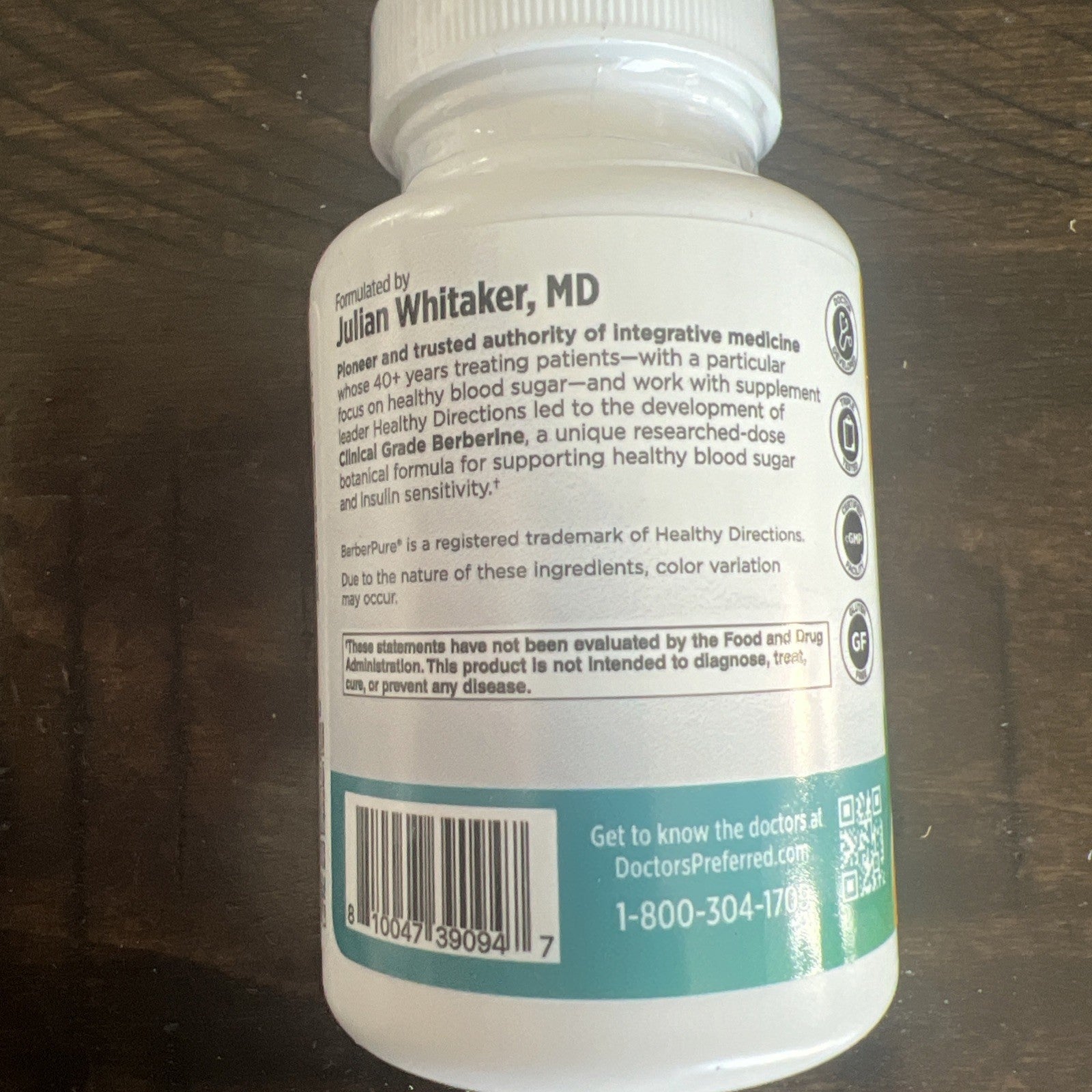 Doctors Preferred Berberine Clinical Grade 1,500mg 63 Capsules - EXP 5/2026