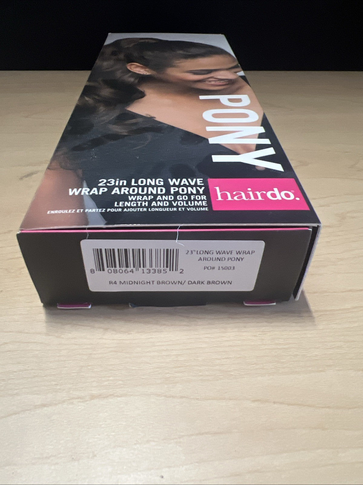 Hairdo 23 inch Long Wave Wrap Around Pony Midnight Dark Brown R4 New In Box
