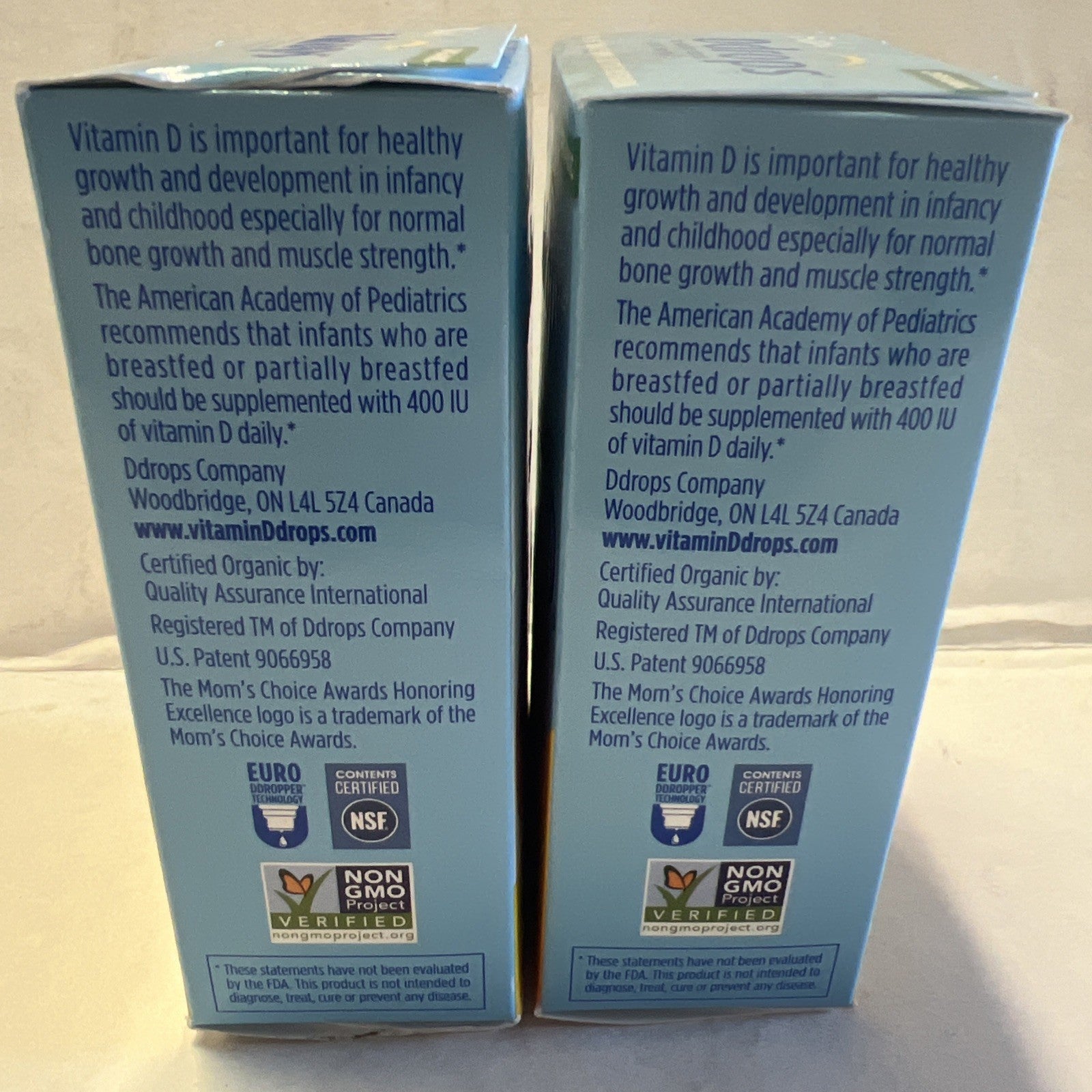 2pk Baby Ddrops Liquid Vitamin D3 400 Iu Dietary Supplement 60 Drops EXP 07/27