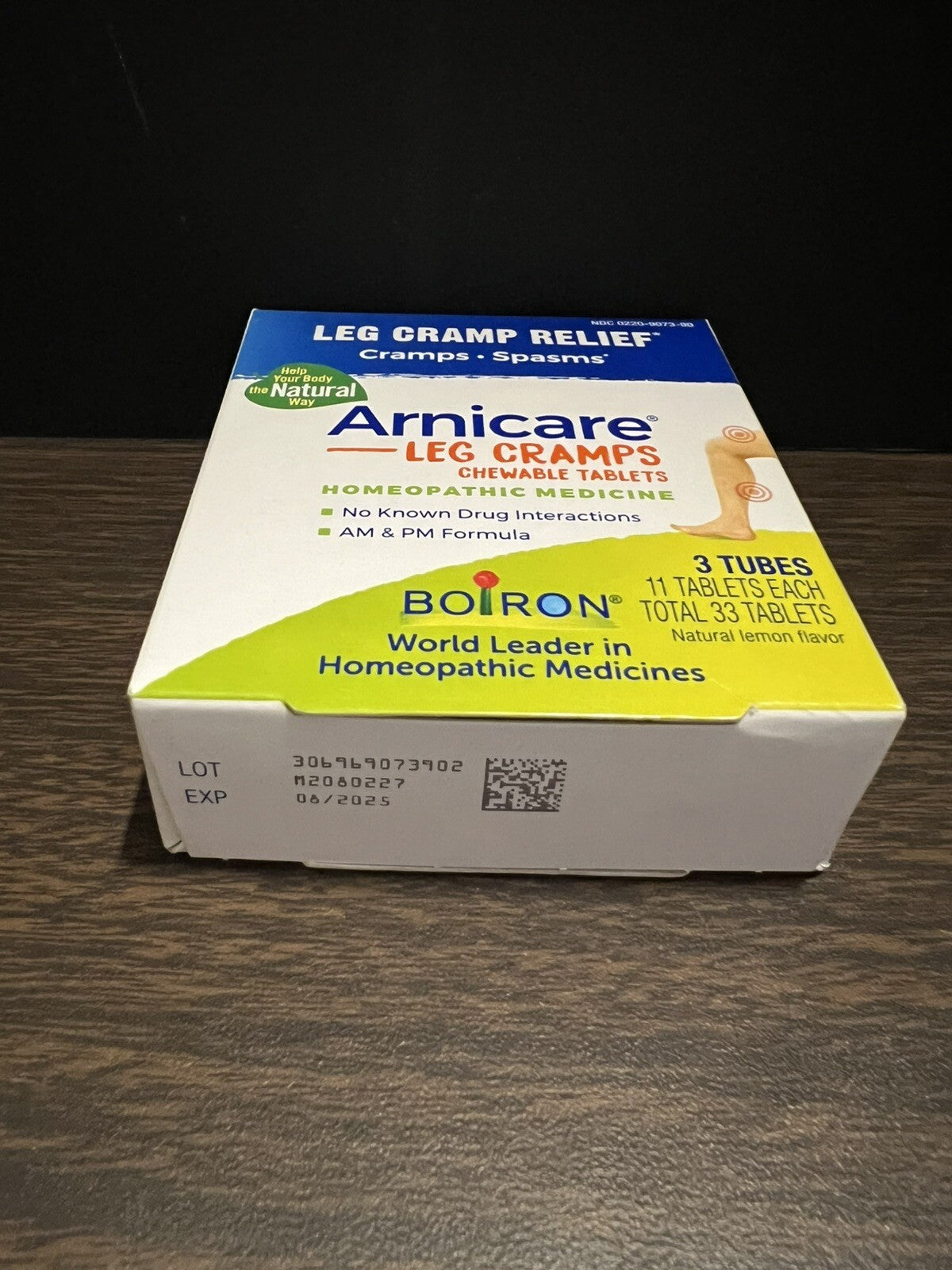 Arnicare Leg Cramp Relief, Lemon, 3 Tubes, 11 Chewable Tablets Per Tube Exp 8/25