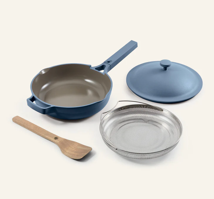 Our Place Always Pan 2.0 10.5” BLUE SALT Nonstick Pan w Lid, Spatula, Basket NIB
