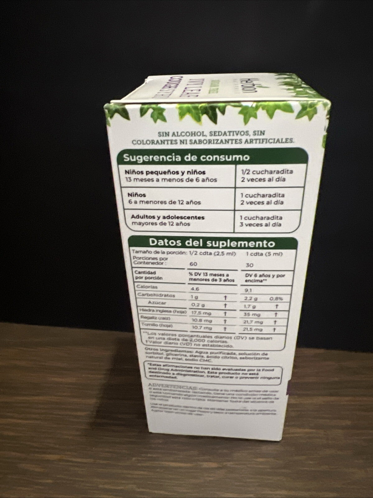Herbion Ivy Leaf Cough Syrup w/ Thyme & Licorice 5 fl oz (150ml) Sugar Free