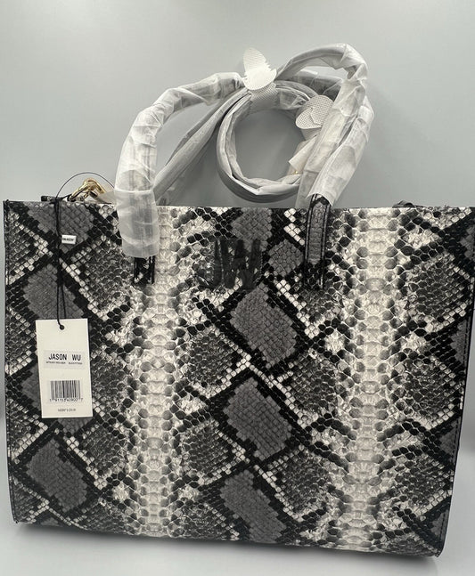 JASON WU Python Tote Bag Tote Bag Black One Size New