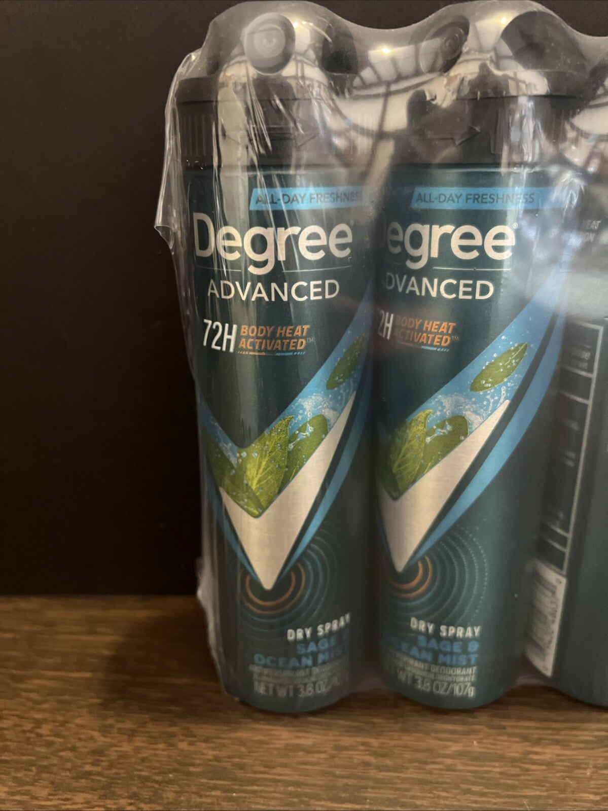 LOT (3) DEGREE MEN ADVANCED 72H SAGE &OCEAN MIST DEODORANT DRY SPRAY 3.8 OZ