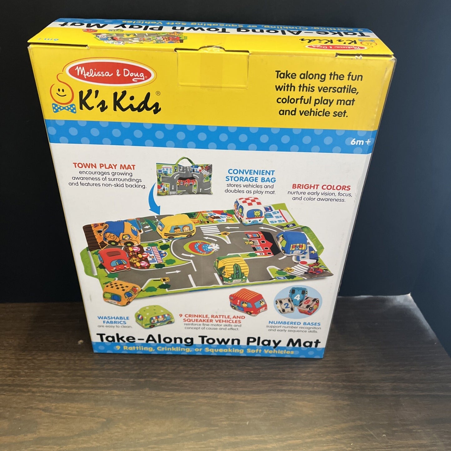 Melissa & Doug Take-Along Town Play Mat (19.25 x 14.25 inches) With 9 Soft Ve...