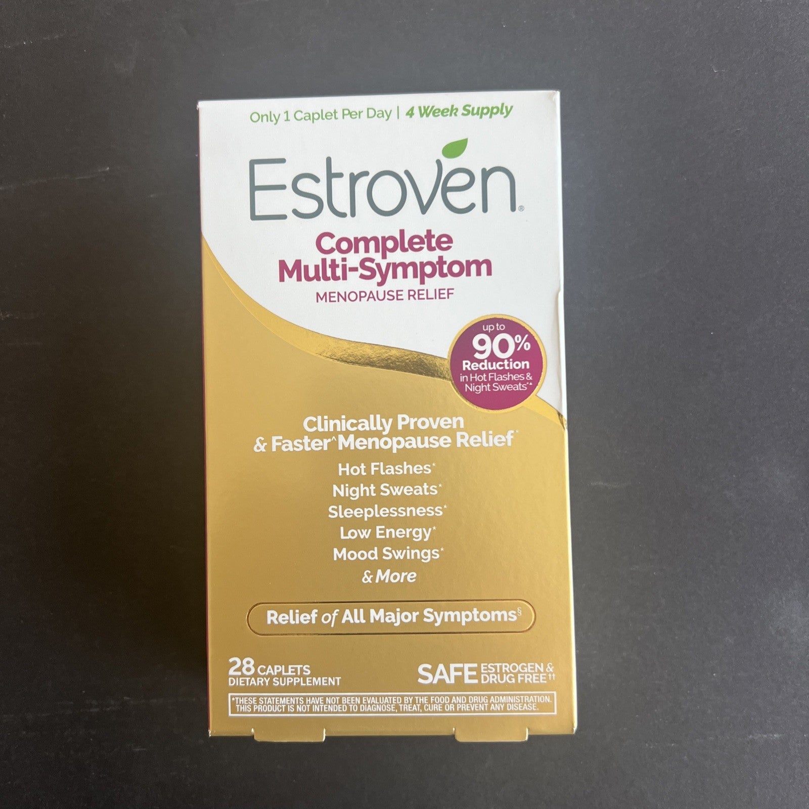 Estroven Complete Menopause Relief 28 Vegetarian Caplets Exp 4/26