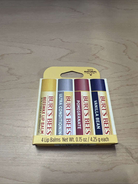 Burt’s Bees 100% Natural Origin Moisturizing Lip Balm Variety Pack - 4 CT - 0.15