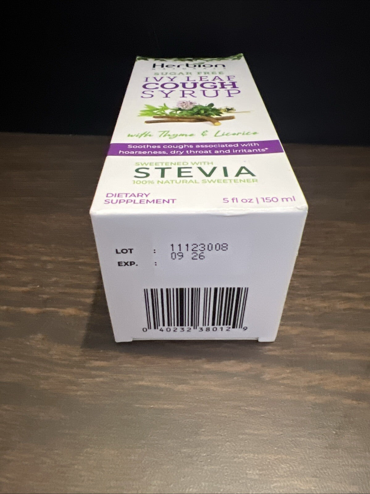 Herbion Ivy Leaf Cough Syrup w/ Thyme & Licorice 5 fl oz (150ml) Sugar Free