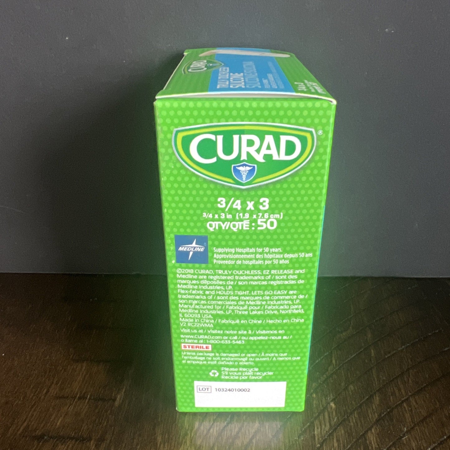 CURAD Truly Ouchless Silicone Adhesive Bandages, Fabric, 3/4" x 3", 50 Count
