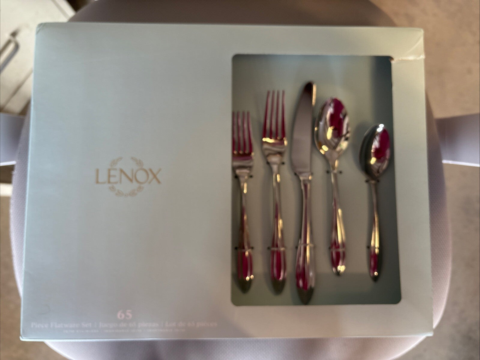 LENOX SCULPT 5-PC PLACE SETTING FLATWARE SET MIRRORED 18/10 STAINLESS STEEL NEW