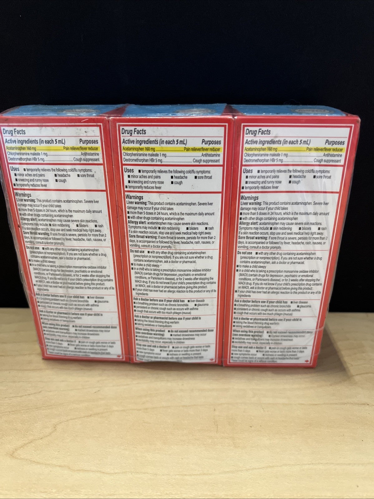 3pk Tylenol Children's Grape Cold & Cough Relief Oral Suspension 4oz EXP 2/26