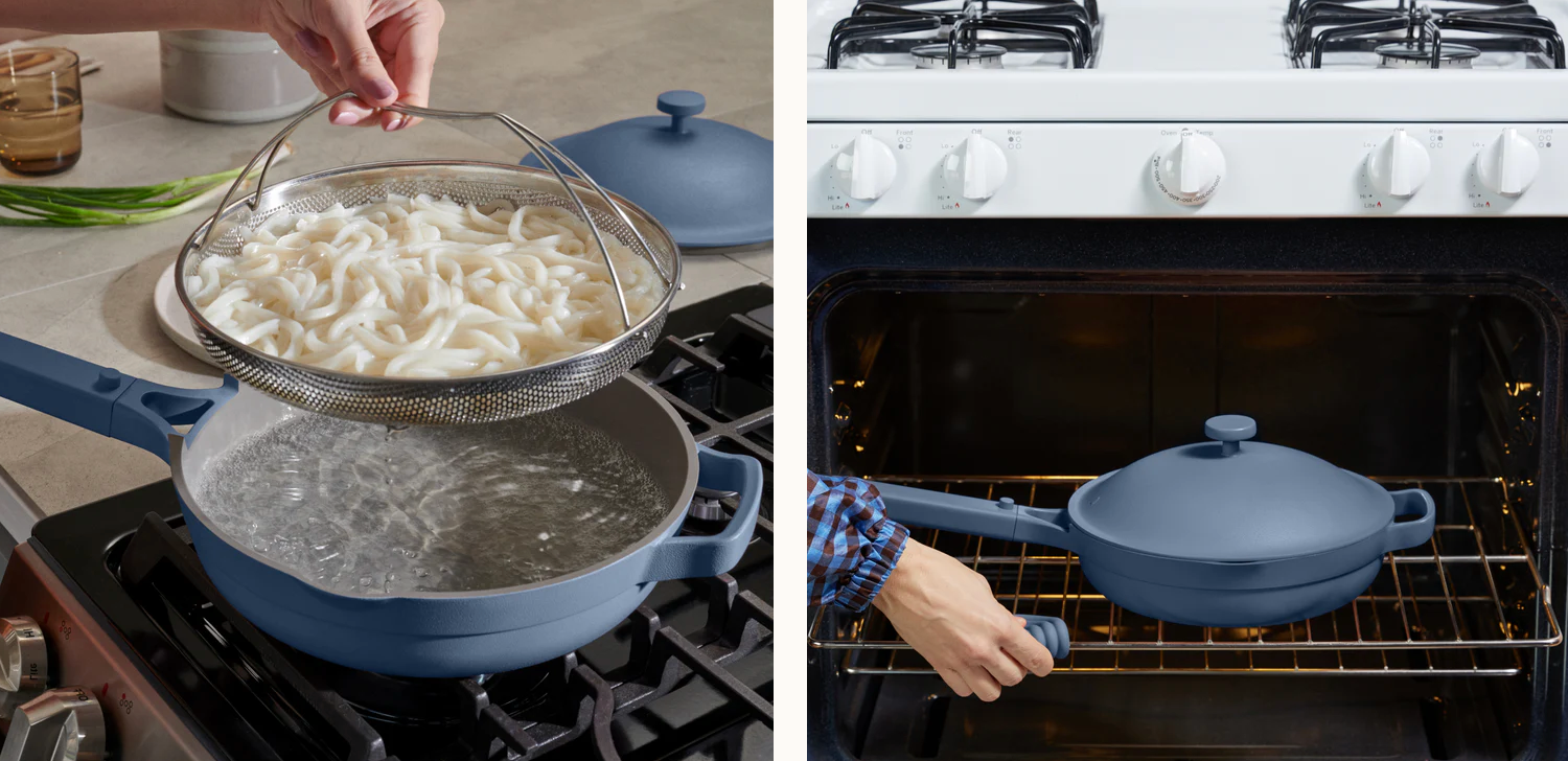 Our Place Always Pan 2.0 10.5” BLUE SALT Nonstick Pan w Lid, Spatula, Basket NIB