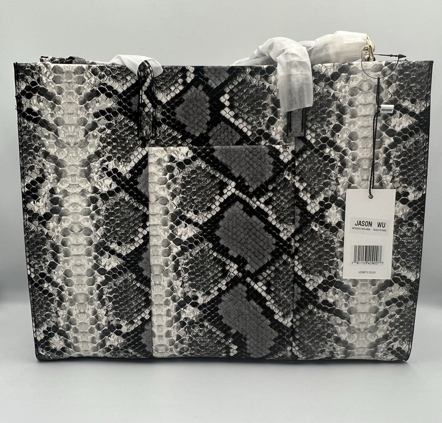 JASON WU Python Tote Bag Tote Bag Black One Size New