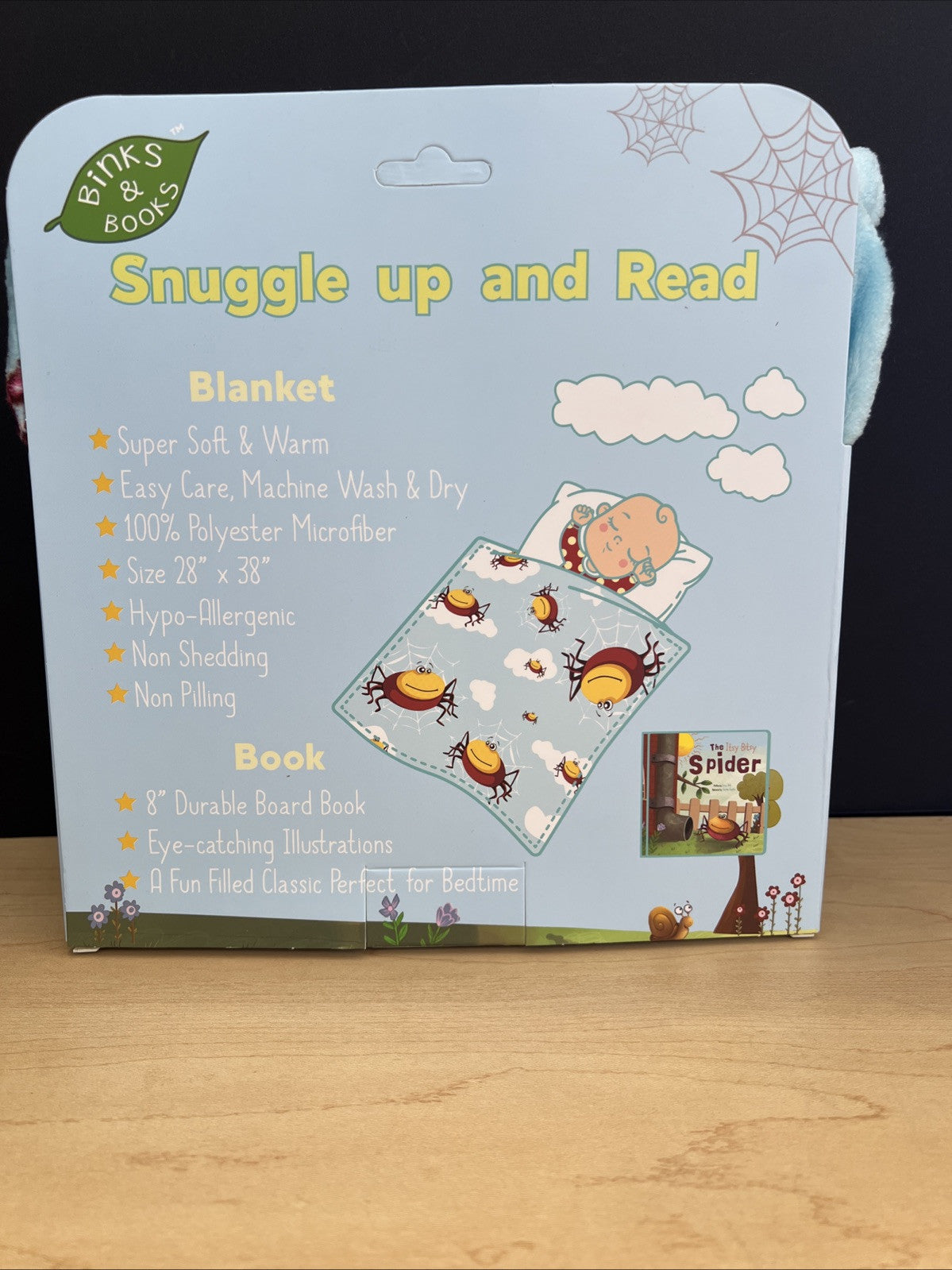 Itsy Bitsy Spider Baby Blanket & Nursery Rhyme Book Set Binks & Books NEW