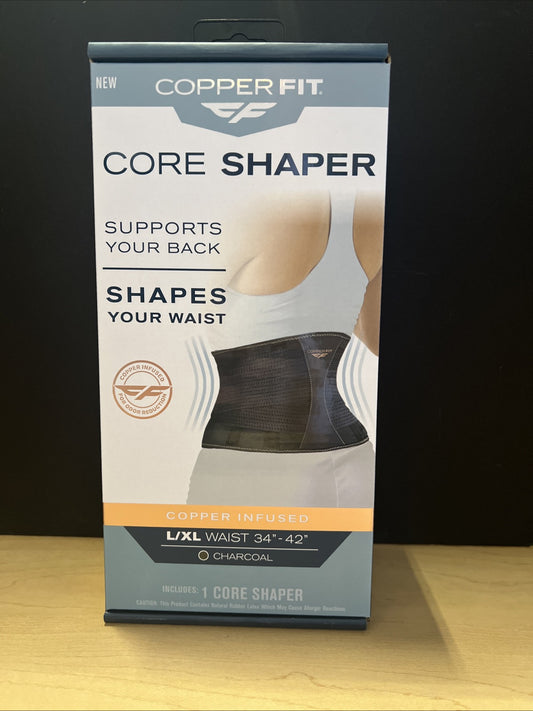 Copper Fit Core Shaper Back Support Size L/XL 34”to 42" Charcoal 5422