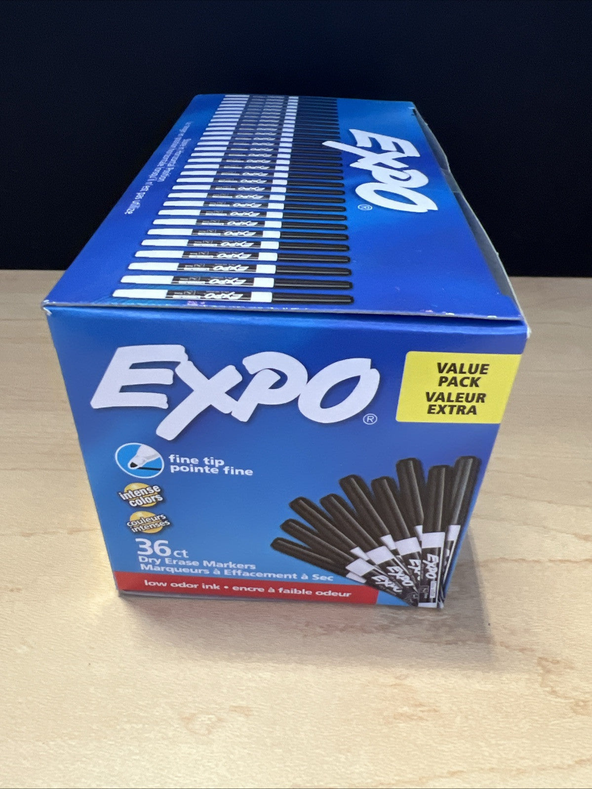 EXPO Low-Odor Dry-Erase Markers, Fine Point, Black, Pack Of 36